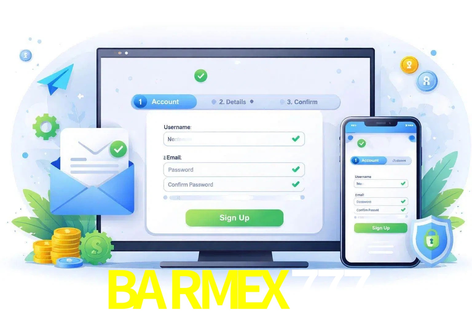 Registro de nuevo usuario y configuración de cuenta BARMEX777